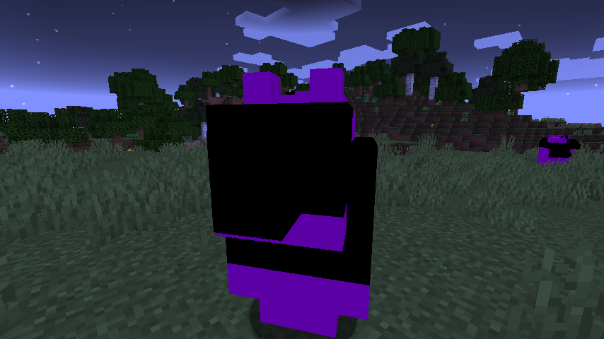 The werewolf model with the black and magenta Minecraft error texture